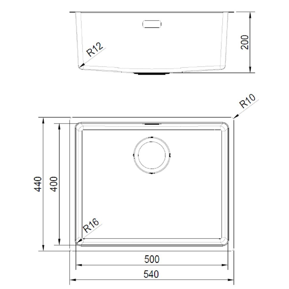 ซิงค์ฝัง 1 หลุม FRANKE FEX 210-50 เงิน