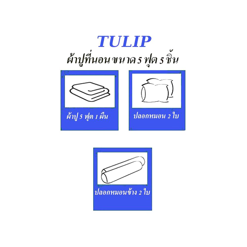 ชุดผ้าปูที่นอน 5 ฟุต 5 ชิ้น TULIP SMILEY WORLD 60013-DLC100