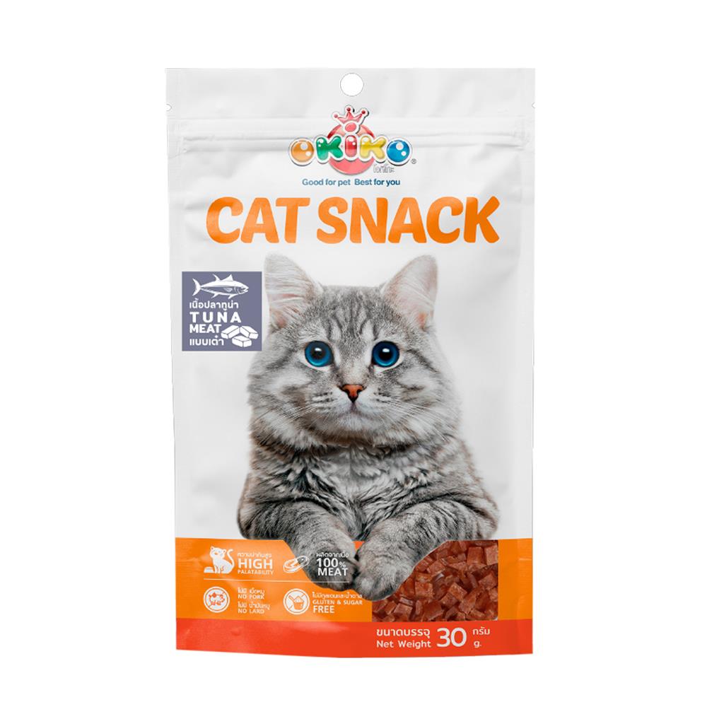 ขนมแมว OKIKO เนื้อปลาทูน่าแบบเต๋า 30 ก.