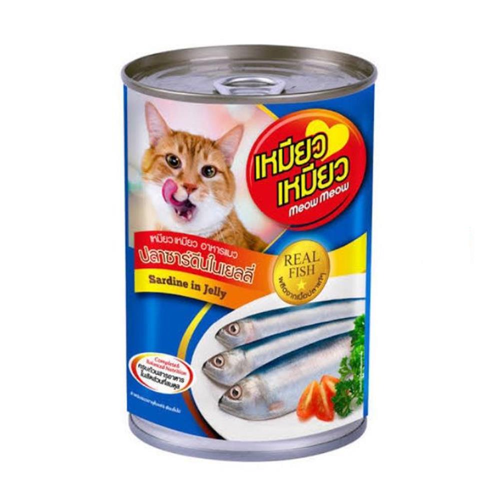 อาหารเปียกแมว MEOW MEOW SARDINE IN JELLY 400 ก.