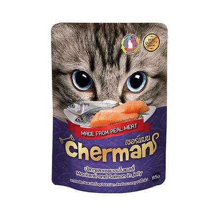 อาหารเปียกแมว CHERMAN MACKEREL SALMON IN JELLY 85 ก._0