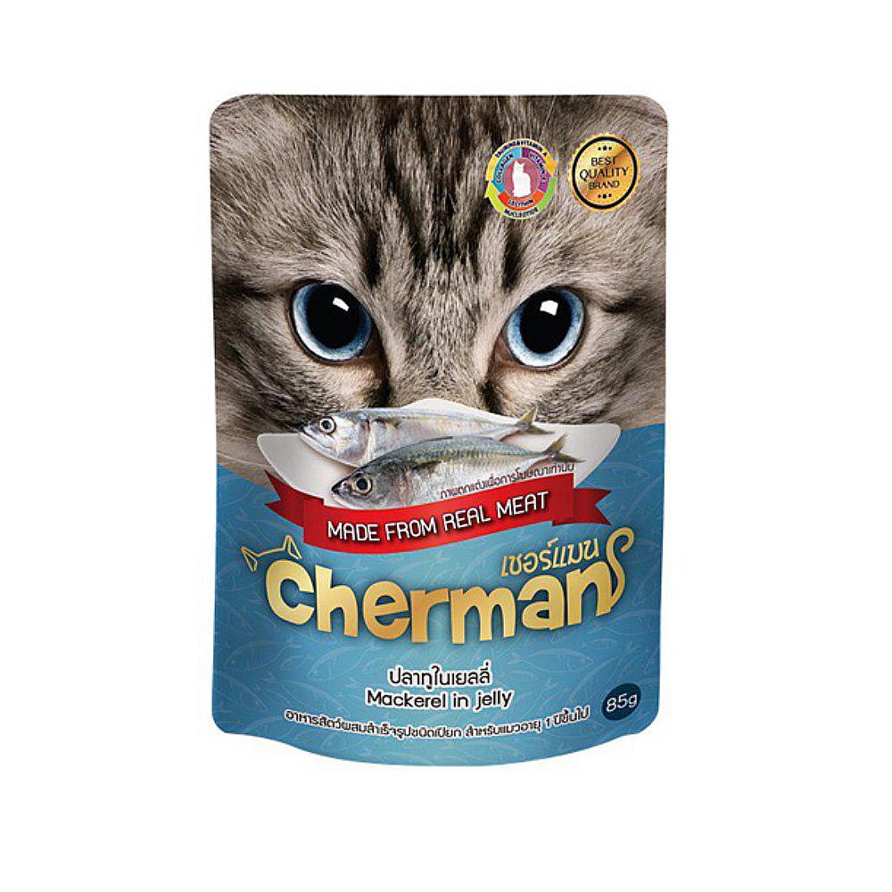 อาหารเปียกแมว CHERMAN MACKEREL IN JELLY 85 G