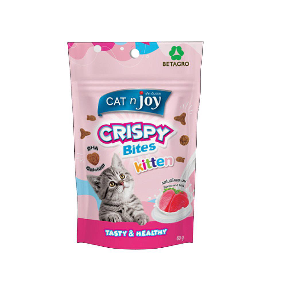 ขนมแมว CAT N JOY CRISPY KITTEN BONITO AND MILK 60 ก.