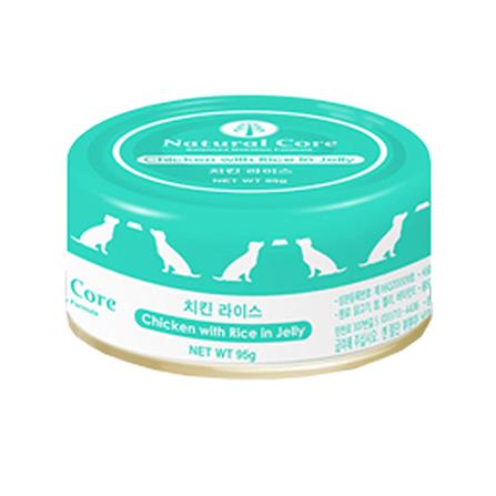 อาหารเปียกสุนัข NATURAL CORE CHICKEN & RICE IN JELLY 95 ก.