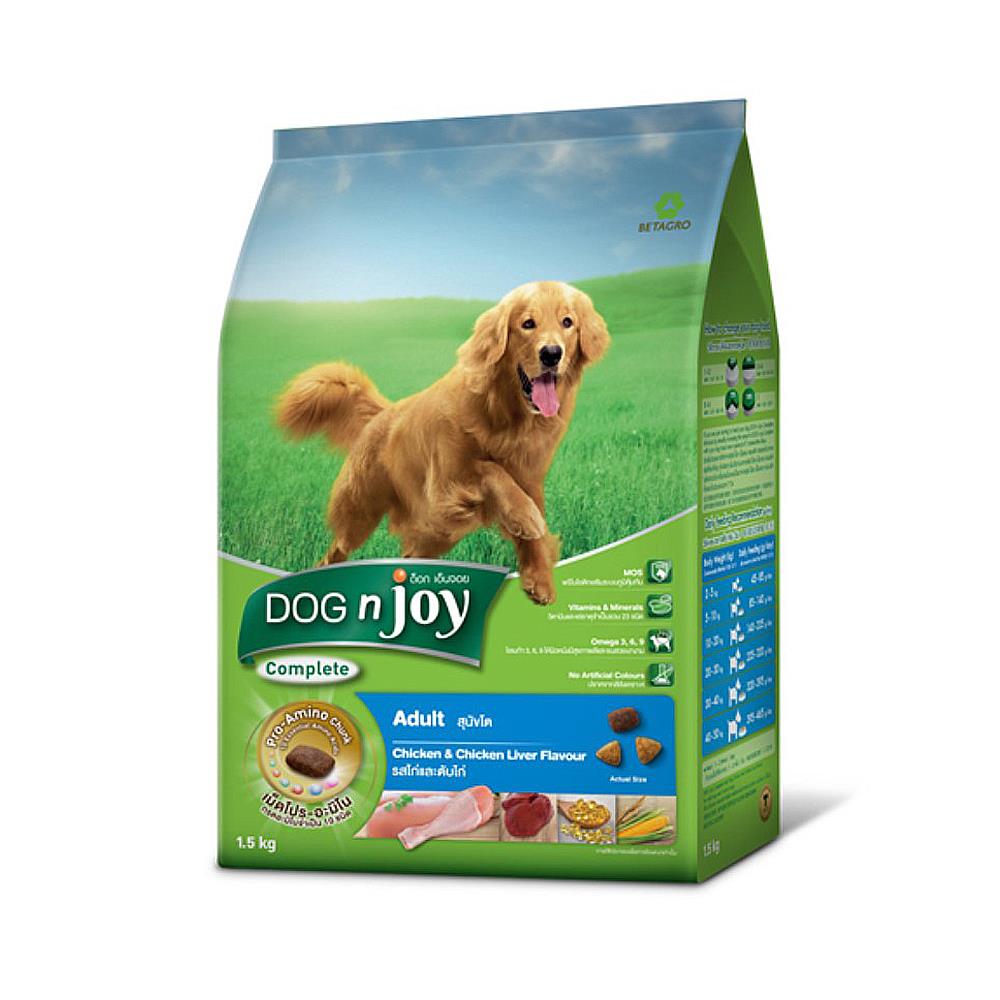 อาหารสุนัข DOG N JOY ADULT CHICKEN AND CHICKEN LIVER FLAVOUR 1.5 กก.