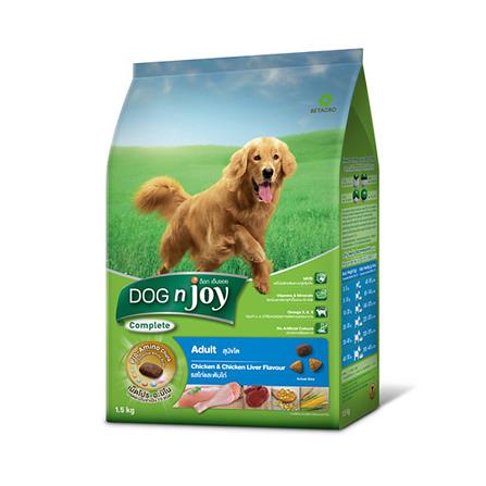 อาหารสุนัข DOG N JOY ADULT CHICKEN AND CHICKEN LIVER FLAVOUR 1.5 กก.
