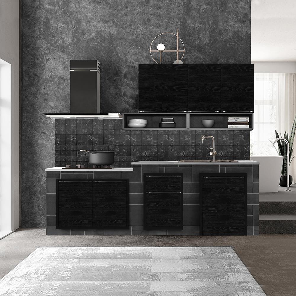 บานใต้เตา KIZTCHO LUCIDA 86x56 ซม. Dark Oak