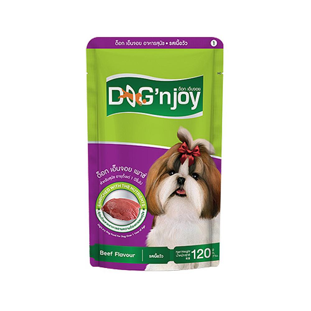 อาหารเปียกสุนัข DOG N JOY POUCH BEEF 120 ก.