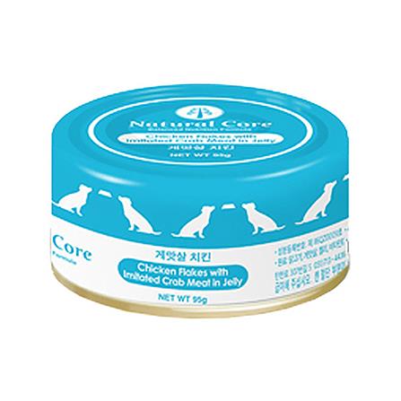 อาหารเปียกสุนัข NATURAL CORE CHICKEN & CRABMEAT IN JELLY 95 ก.