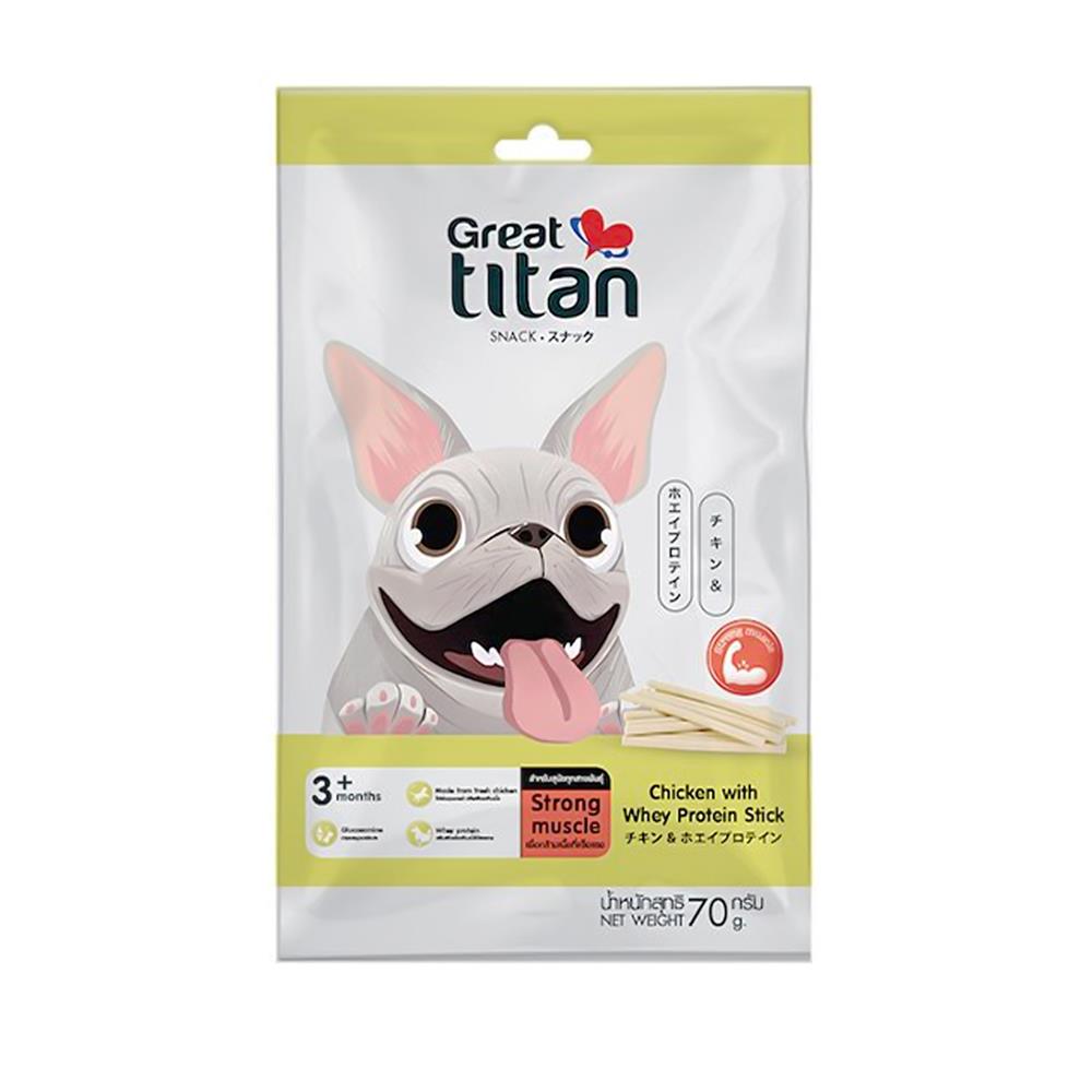 ขนมสุนัข GREAT TITAN CHICKEN WITH WHEY PROTEIN 70 ก.