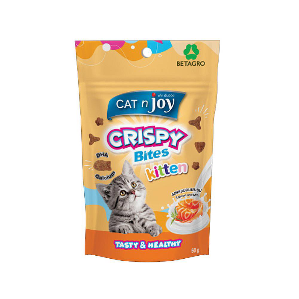 ขนมแมว CAT N JOY CRISPY KITTEN SALMON AND MILK 60 ก.