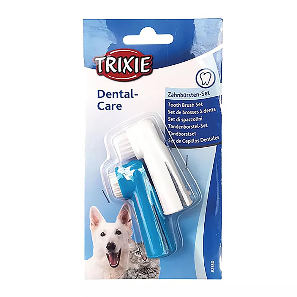 แปรงสีฟันสุนัขและแมว TRIXIE ชนิดซิลิโคนสวมนิ้ว 6 ซม. แพ็ก 2 ชิ้น