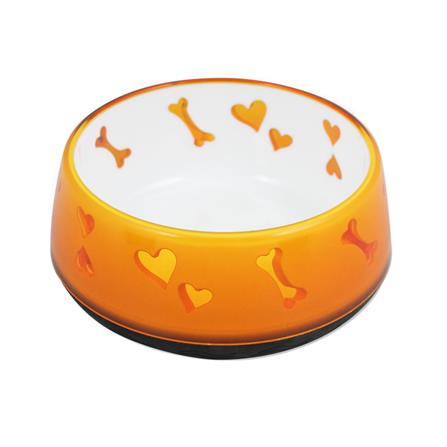 ชามอาหารสัตว์เลี้ยง AFP DOG LOVE BOWL ไซซ์ S สีส้ม_0