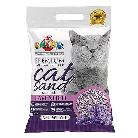 ทรายแมวเต้าหู้ OKIKO TOFU CAT LITTER กลิ่นลาเวนเดอร์ 6 ลิตร
