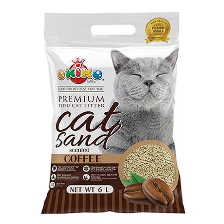 ทรายแมวเต้าหู้ OKIKO TOFU CAT LITTER กลิ่นกาแฟ 6 ลิตร_0