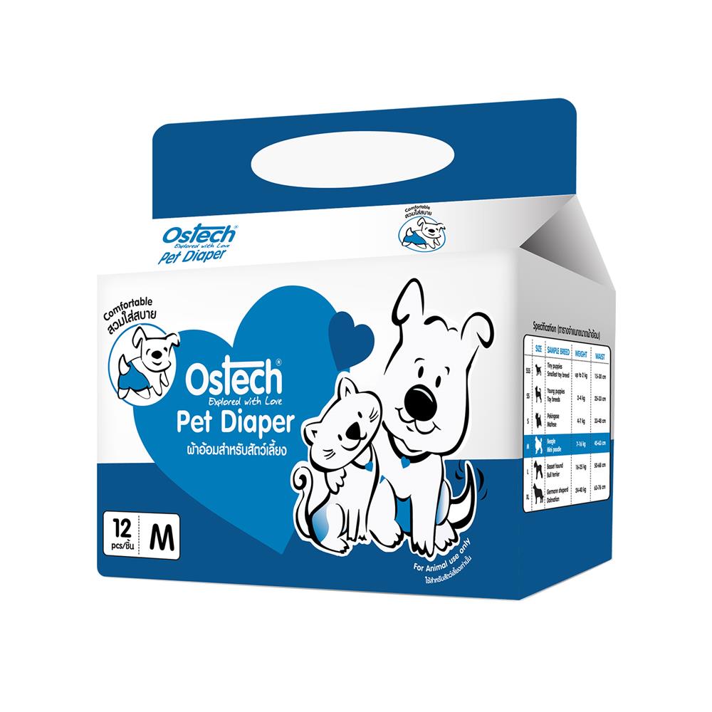 ผ้าอ้อมสำหรับสัตว์เลี้ยง OSTECH SIZE M 12 PCS