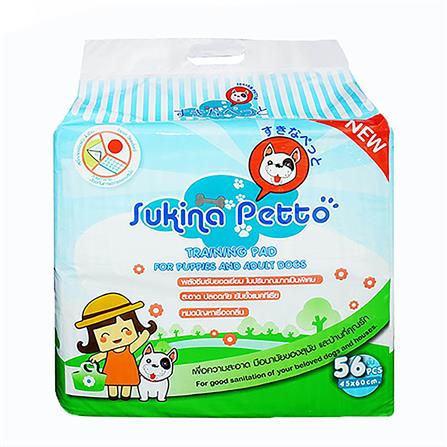 แผ่นรองฉี่สุนัขและแมว SUKINA PETTO 45X60 ซม. 56 แผ่น_0