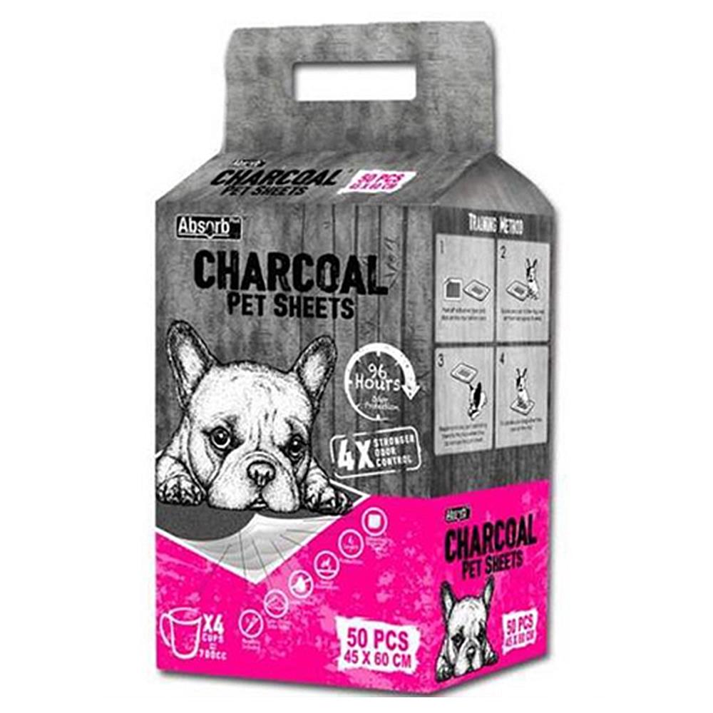 แผ่นรองฉี่สุนัข ABSORB PLUS CHARCOAL 45X60 ซม. 50 แผ่น