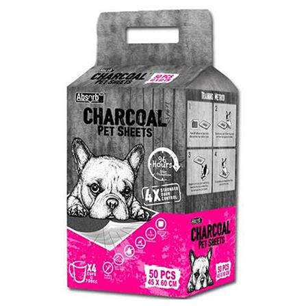 แผ่นรองฉี่สุนัข ABSORB PLUS CHARCOAL 45X60 ซม. 50 แผ่น_0
