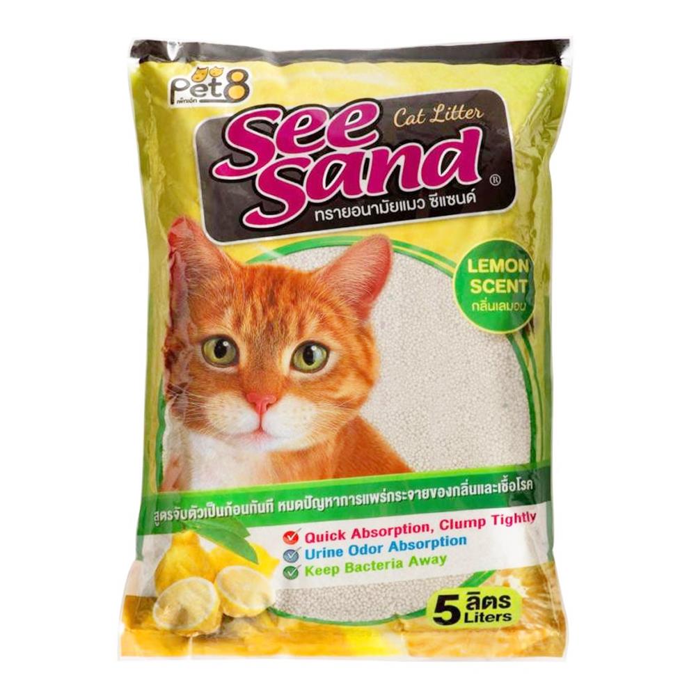 ทรายแมว SEE SAND BENTONITE กลิ่นเลมอน 5 ลิตร