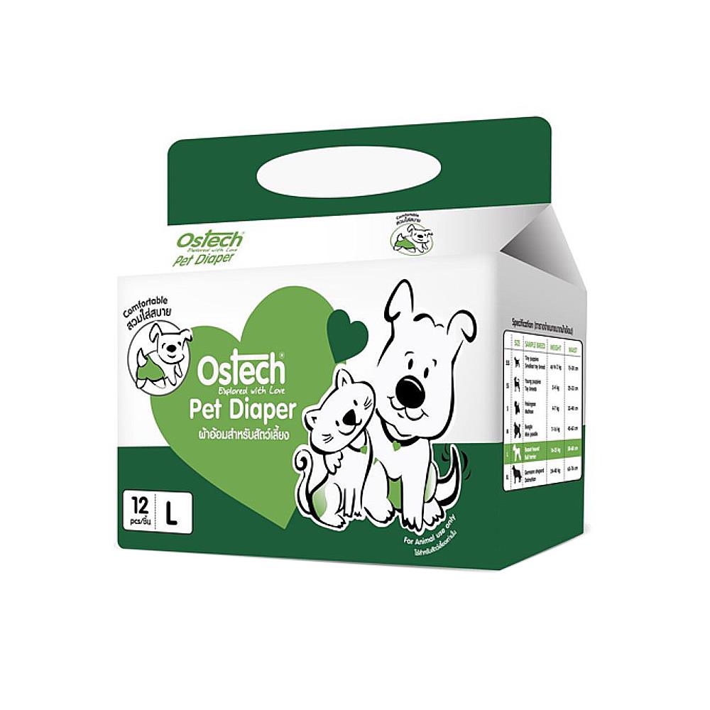 ผ้าอ้อมสำหรับสัตว์เลี้ยง OSTECH SIZE L 12 PCS