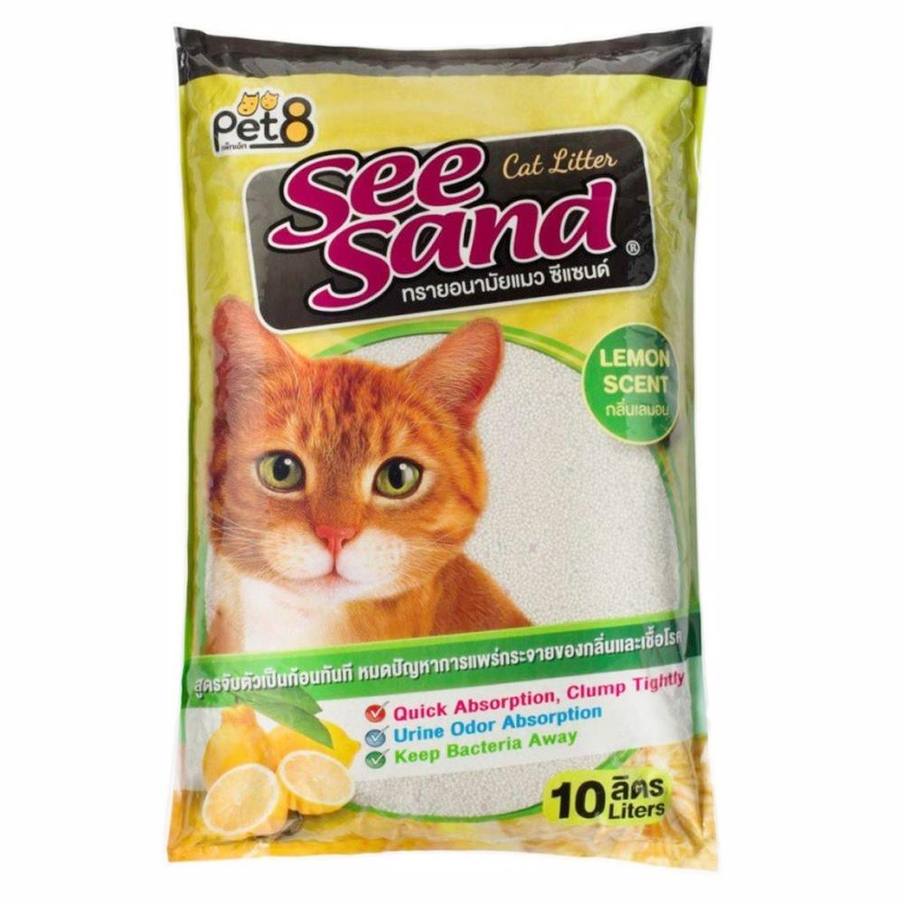 ทรายแมว SEE SAND BENTONITE กลิ่นเลมอน 10 ลิตร