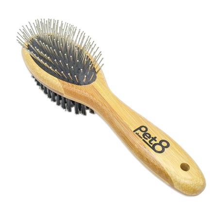 หวีแปรงขนสัตว์เลี้ยง PET8 BAMBOO DOUBLE SIDE BRUSH 22X6 ไซซ์ L_0