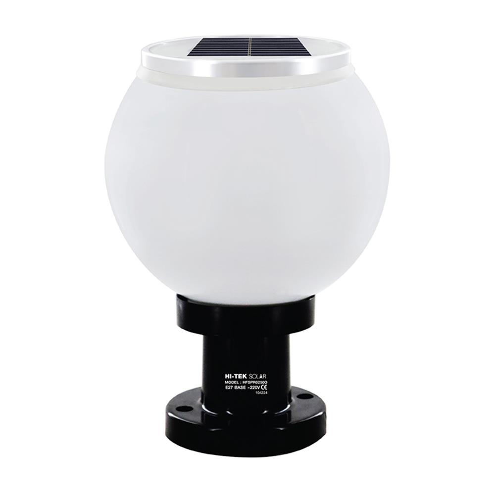 ไฟหัวเสา SOLAR HI-TEK HFSPR0250O 3 วัตต์ เดย์ไลท์/วอร์มไวท์ 10 นิ้ว สีขาว