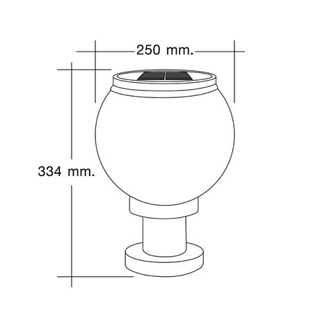 ไฟหัวเสา SOLAR HI-TEK HFSPR0250O 3 วัตต์ เดย์ไลท์/วอร์มไวท์ 10 นิ้ว สีขาว_5