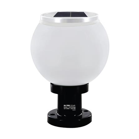 ไฟหัวเสา SOLAR HI-TEK HFSPR0250O 3 วัตต์ เดย์ไลท์/วอร์มไวท์ 8 นิ้ว สีขาว