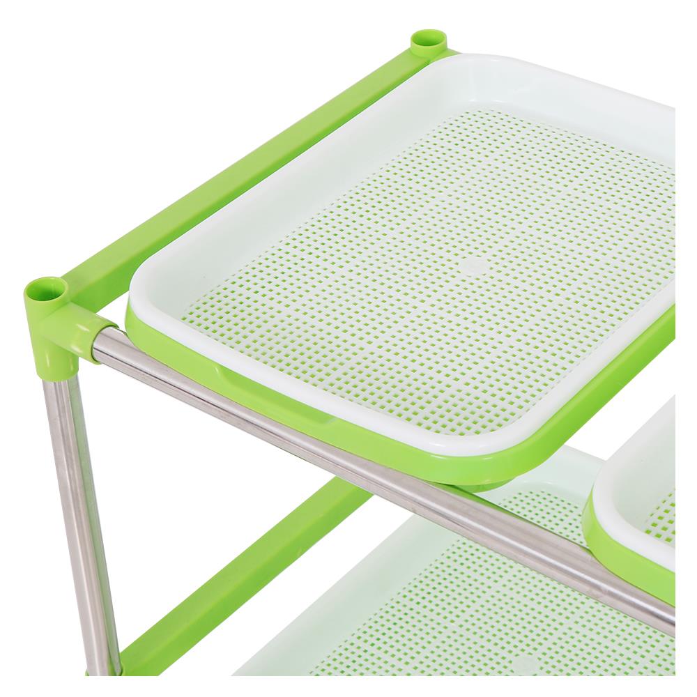 ถาดเพาะต้นอ่อน SPRING 4 ชั้น 8 ถาด สีเขียว