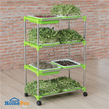 ถาดเพาะต้นอ่อน SPRING 4 ชั้น 8 ถาด สีเขียว_4