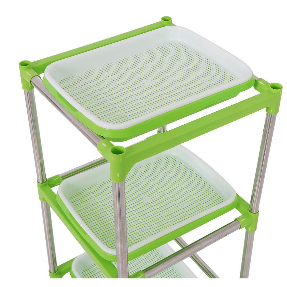 ถาดเพาะต้นอ่อน SPRING 4 ชั้น 4 ถาด สีเขียว