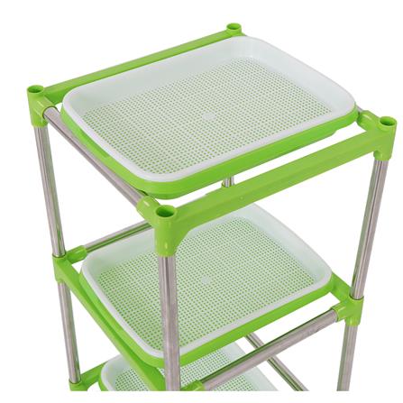 ถาดเพาะต้นอ่อน SPRING 4 ชั้น 4 ถาด สีเขียว_1