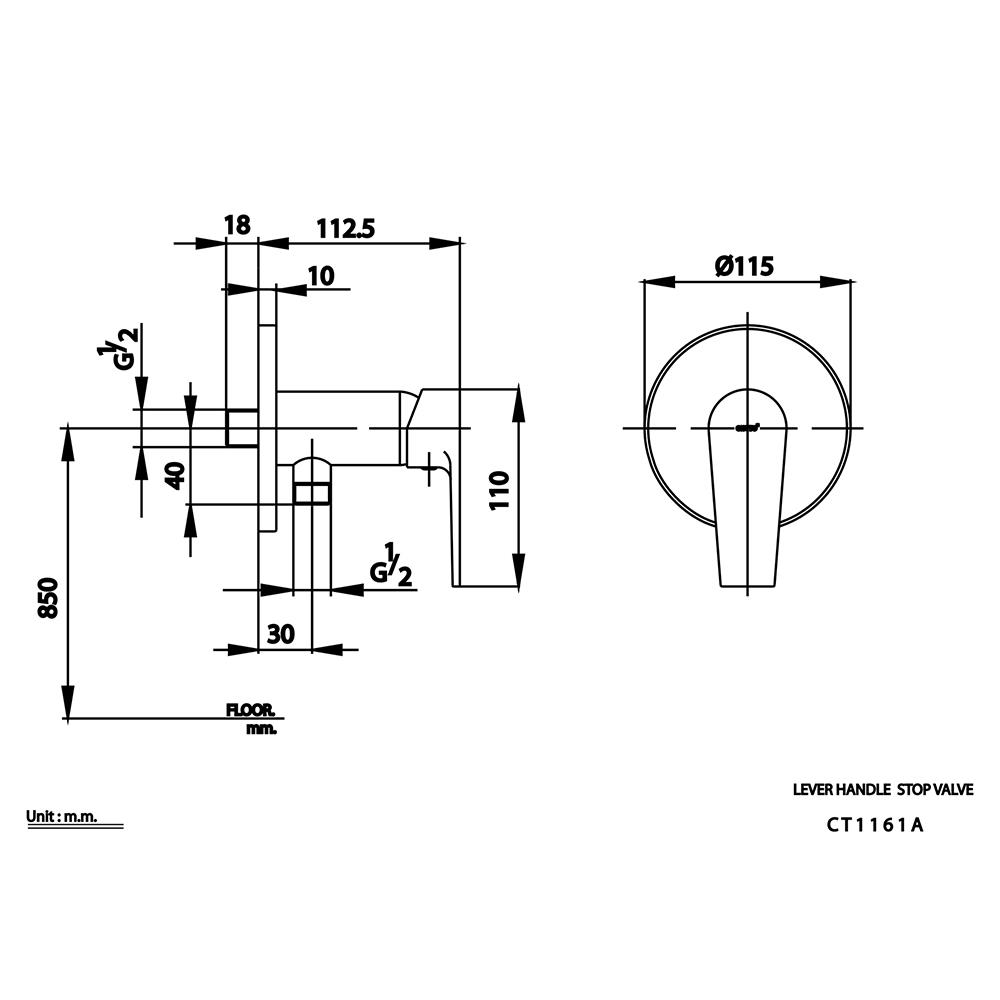 วาล์วฝักบัว COTTO CT1161A