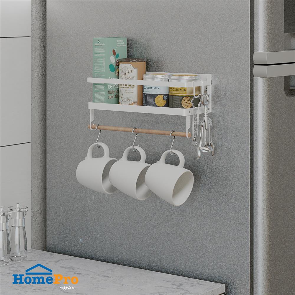 ชั้นวางของแม่เหล็กติดตู้เย็น KECH 31X11.3X16.7 ซม. ไซซ์ S สีขาว