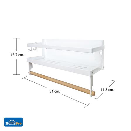 ชั้นวางของแม่เหล็กติดตู้เย็น KECH 31X11.3X16.7 ซม. ไซซ์ S สีขาว_3