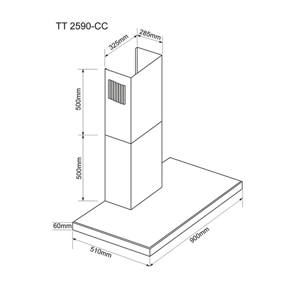 เครื่องดูดควันกระโจม TECNOGAS HD03-2590-01 90 ซม.