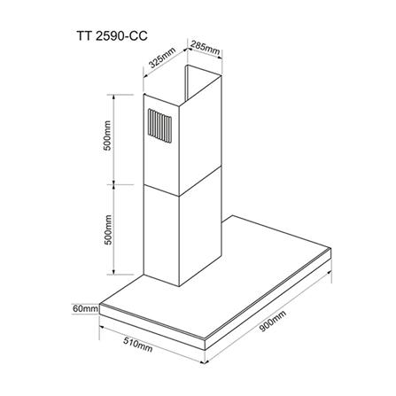 เครื่องดูดควันกระโจม TECNOGAS HD03-2590-01 90 ซม._2
