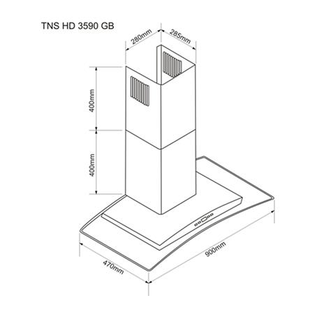 เครื่องดูดควันกระโจม TECNOSTAR TNS HD 3590 GB 90 ซม._2