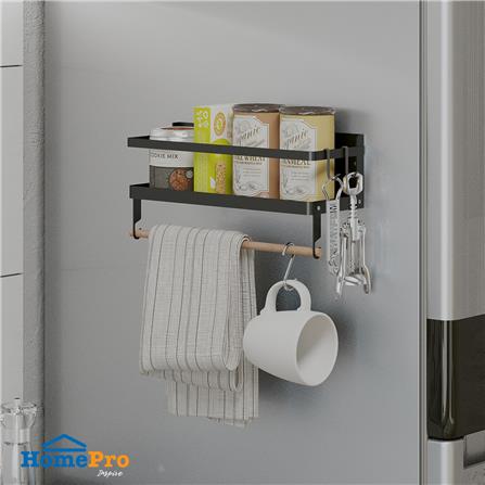 ชั้นวางของแม่เหล็กติดตู้เย็น KECH 31X11.3X16.7 ซม. ไซซ์ S สีดำ_2