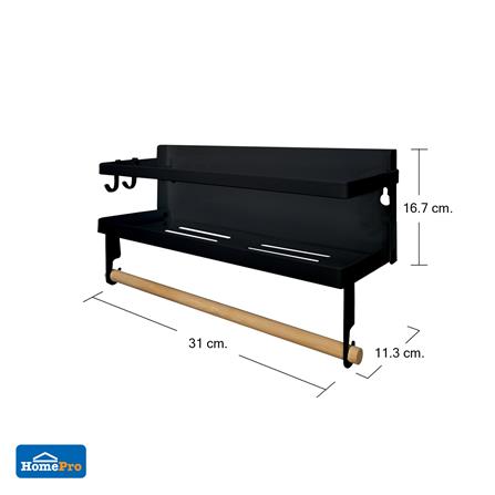 ชั้นวางของแม่เหล็กติดตู้เย็น KECH 31X11.3X16.7 ซม. ไซซ์ S สีดำ_3