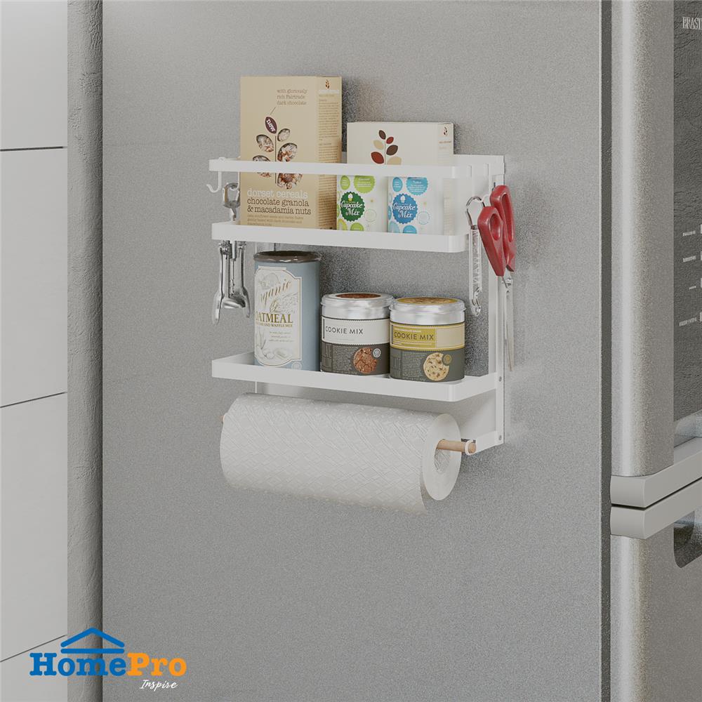 ชั้นวางของแม่เหล็กติดตู้เย็น KECH 31X11.3X31 ซม. ไซซ์ M สีขาว