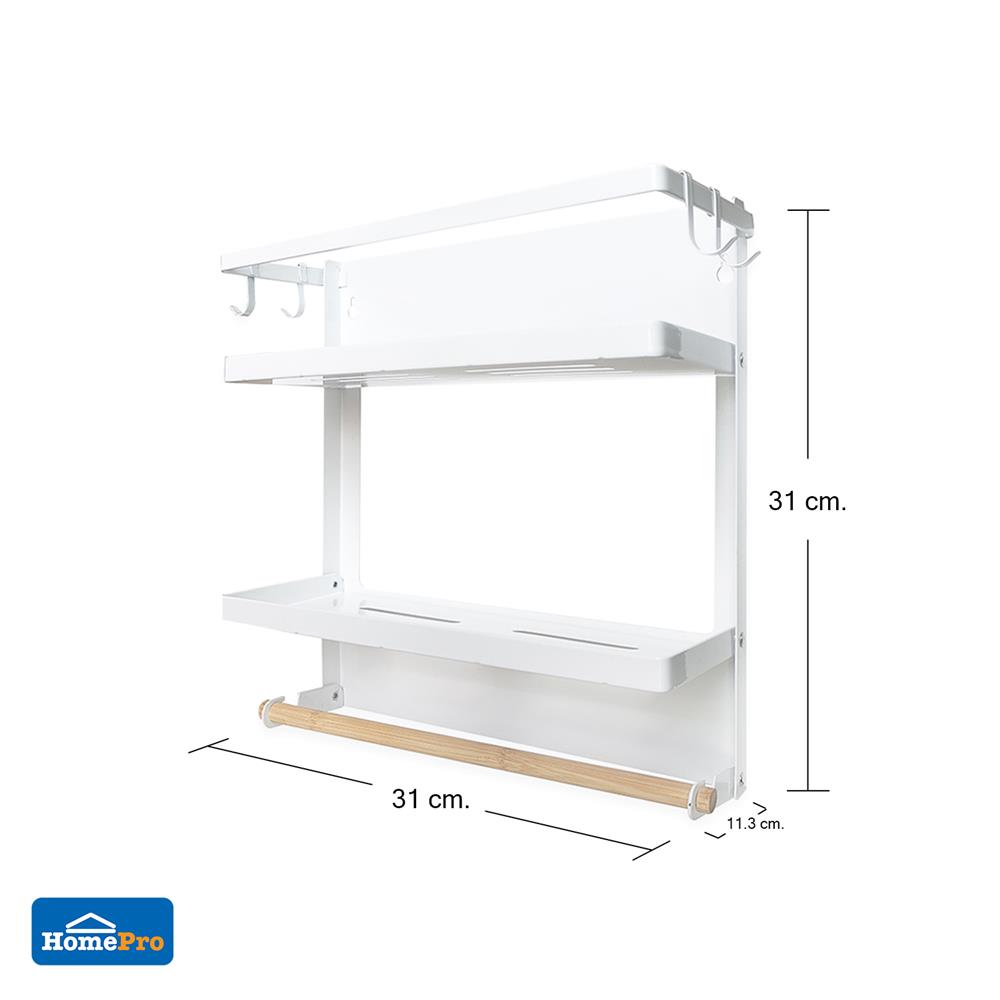 ชั้นวางของแม่เหล็กติดตู้เย็น KECH 31X11.3X31 ซม. ไซซ์ M สีขาว