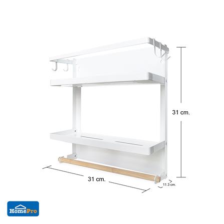 ชั้นวางของแม่เหล็กติดตู้เย็น KECH 31X11.3X31 ซม. ไซซ์ M สีขาว_3