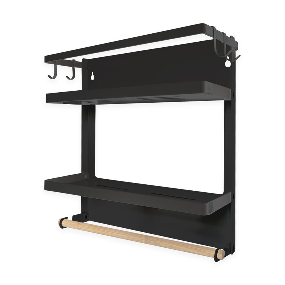 ชั้นวางของแม่เหล็กติดตู้เย็น KECH 31X11.3X31 ซม. ไซซ์ M สีดำ