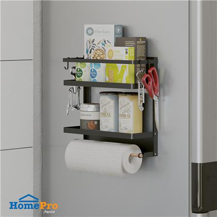 ชั้นวางของแม่เหล็กติดตู้เย็น KECH 31X11.3X31 ซม. ไซซ์ M สีดำ_2