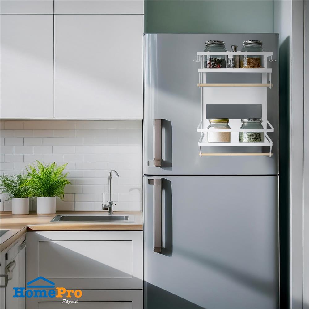 ชั้นวางของแม่เหล็กติดตู้เย็น KECH 31x11.3x47.5 ซม. SIZE L สีขาว