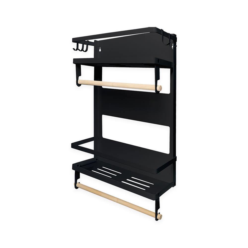 ชั้นวางของแม่เหล็กติดตู้เย็น KECH 31x11.3x47.5 ซม. SIZE L สีดำ