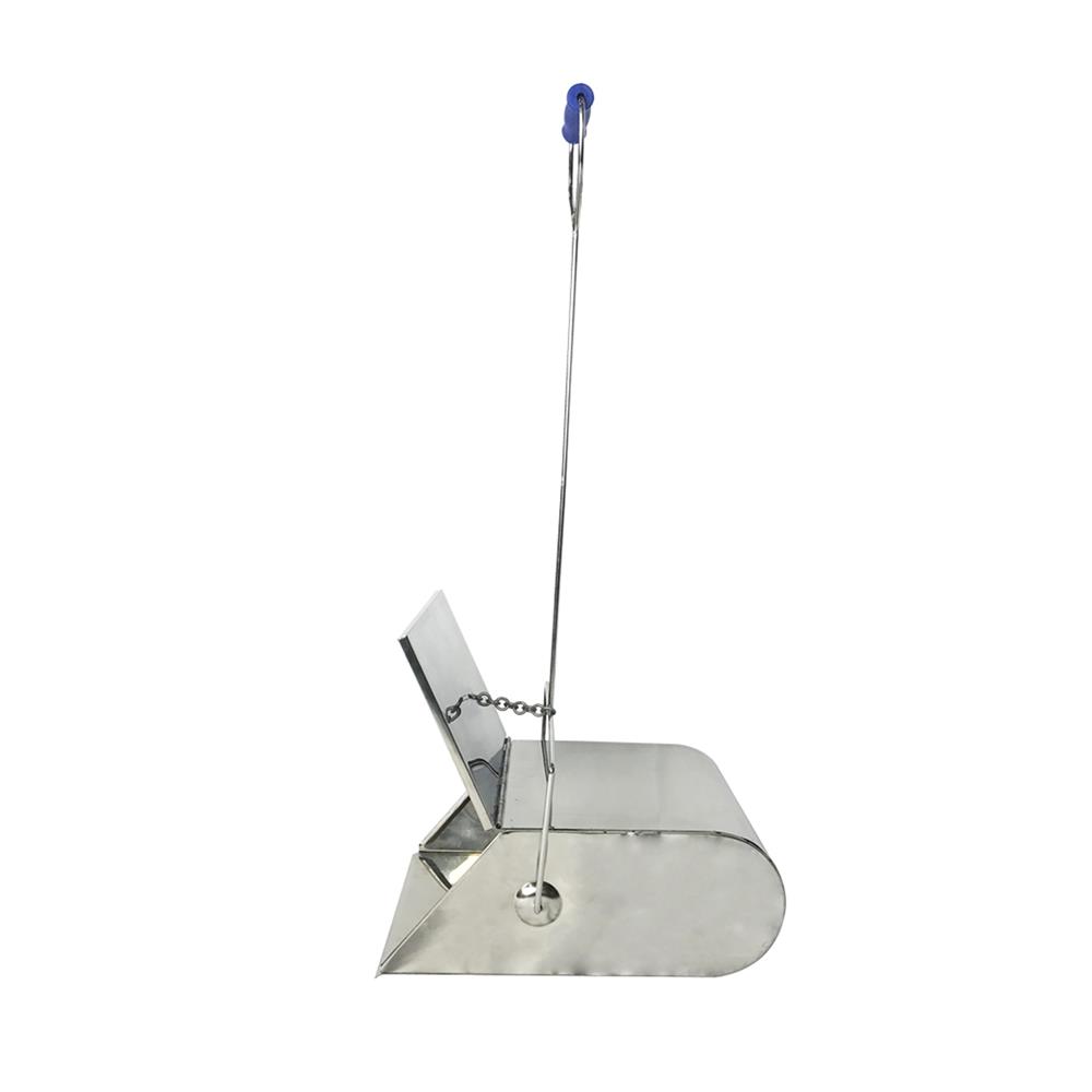 ที่โกยผงสเตนเลสพร้อมฝาเปิด-ปิด ด้ามยาว ACCO 9.5 นิ้ว สีเงิน